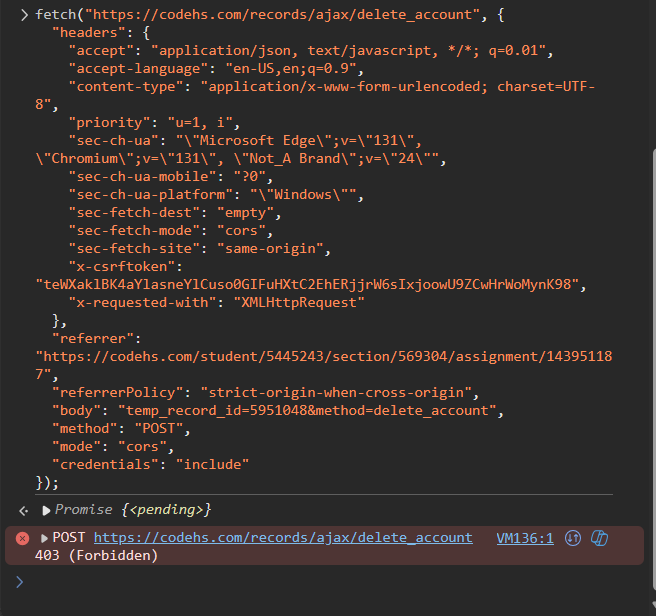 CodeHS Account Deletion